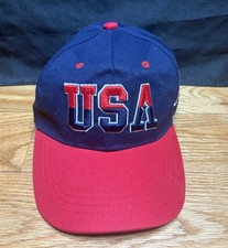 Team USA Basketball Dream Team Olympic Vintage Strap Back Hat Cap Blue Red OSFM