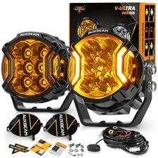 AUXBEAM 3" LED Driving Light Bar Cube Pods Spotlight Side Shooter DRL for Harley