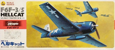 Hasegawa Nr.: C12 / JS-159 , F6F-3/5 Hellcat vintage 1981 -ar-