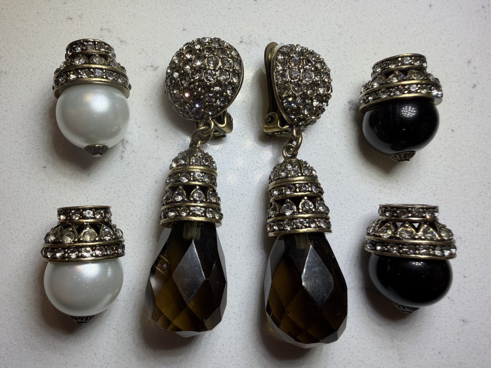 Heidi daus interchangeable earrings set pearl bla… - image 1