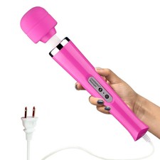 CHARMING 10 Speeds Wired Powerful Handheld Back Massager with Strong Rose Red