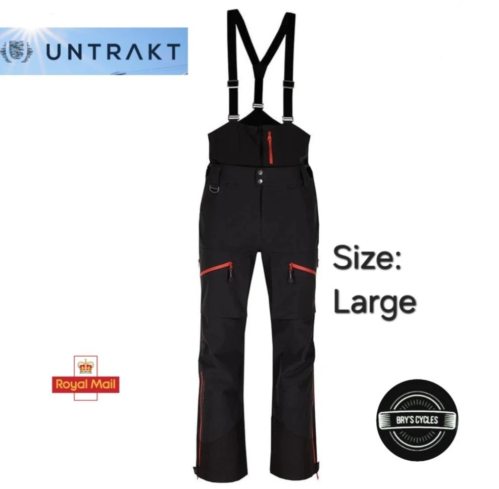 UNTRAKT OBSIDIAN Men's 3L Waterproof SKI Snow Pants Salopettes - LARGE -RRP£330