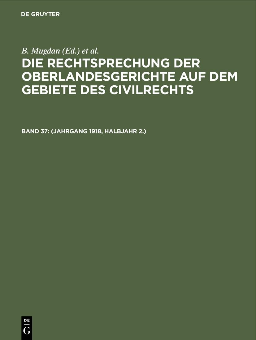 (Jahrgang 1918, Halbjahr 2.) (Hardback)