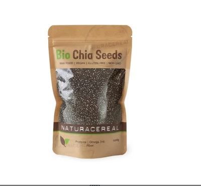 NATURACEREAL CHIA SAMEN Naturacereal Bio Chia Samen 1kg-Reich an Omega-3 & pflanzlichem-Vegan,glutenfrei