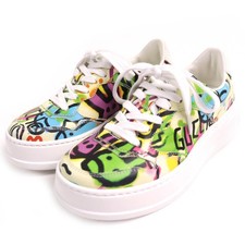 Pristine GUCCI sneakers Interlocking G Graffiti Print Rabbit multicolor Women