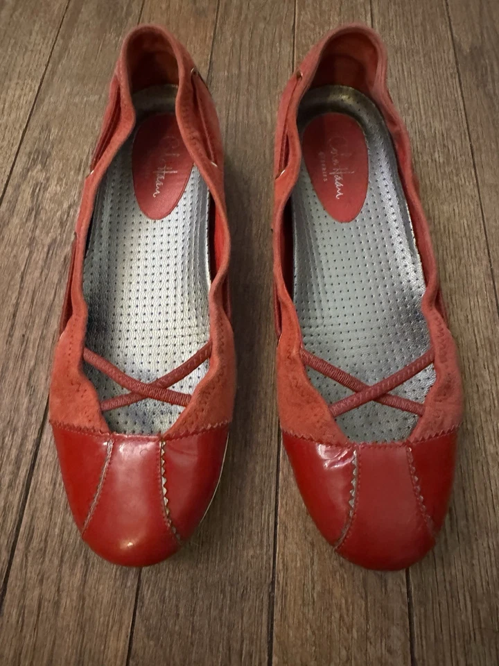 Cole Haan NIKEAIR Red Ballet Flats Slip On Women’s Size 6 1/2 B Shoes - Image 2 of 4