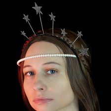 Silver Alloy Star and Moon Headband for Bride Party Hair Accessory