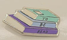 NEW Out of Print Book Lapel Pin "To Be Read Stack" Reader Book Lover Literature 
