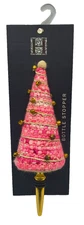 Hofburg Interiors Large (6") Pink Christmas Tree Bottle Stopper