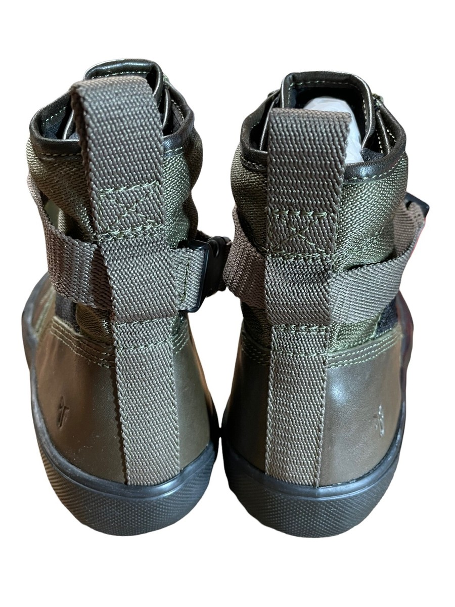 Frye Mens Combat Lace Up High Top Sneaker Sz 10.5 Olive  display picture 1