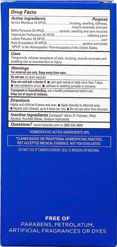 Hylands TERAPIA MUSCULAR GEL Alivio del Dolor 2.5oz Homeopático __ Foto 2 de 2