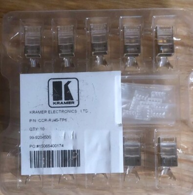 Kramer Shielded CCR-RJ45-TP6 Connector for CAT 6 Cable (23 AWG, 10-Pack)