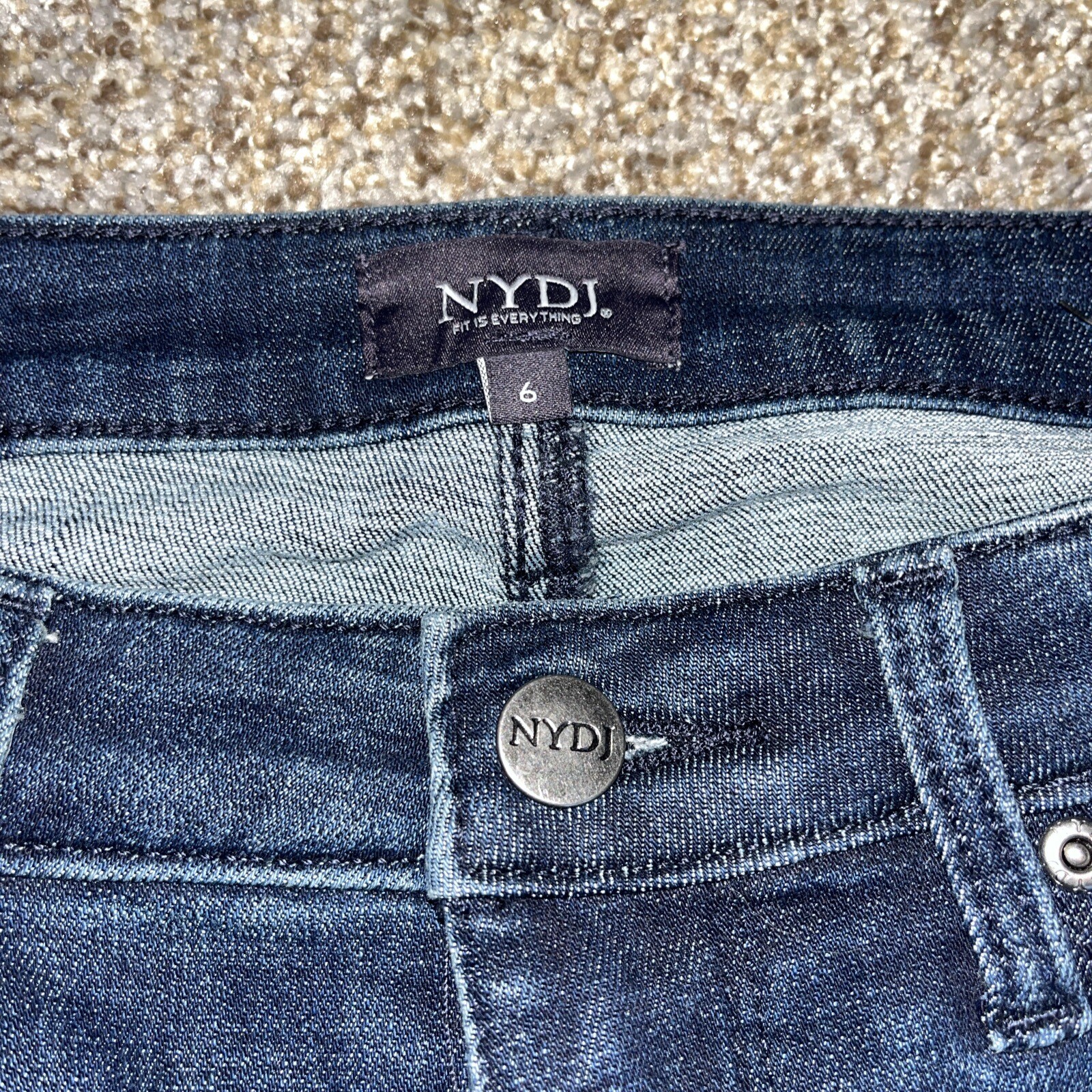 NYDJ Sherri Slim Dark Wash Stretch Denim Jeans 6 Womens (29x27) - View 2