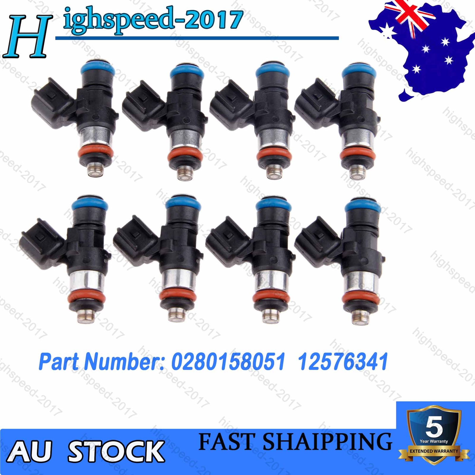 8x Fuel Injectors 0280158051 For Holden Commodore VZ VE L76 L98 LS2 LS3