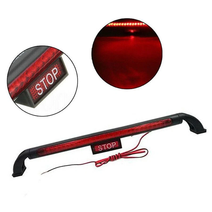 Lámpara de advertencia de parada de tercera luz de freno roja 28 LED de montaje alto trasero modificado para coche 12V Foto 2 de 4