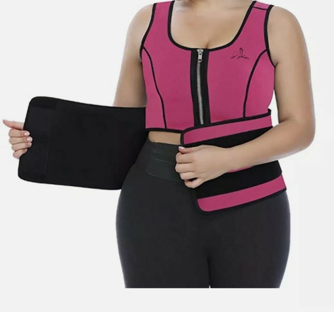New Joyshaper Waist Trimmer Corset Neoprene Sauna Suit Vest Tank Top Sz  medium