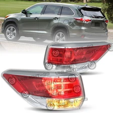 For 2014-2016 Toyota Highlander Outer Tail Light Brake LampTaillight Pair Set