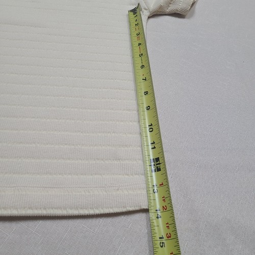 LOFT Womens M Top Short Sleeve Pullover Buttons Left Shoulder Cream Textured - Picture 7 of 9