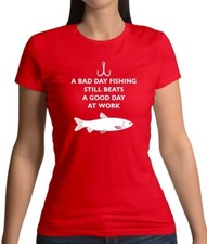 A Bad Day Fishing - Womens T-Shirt - Fisher Fisherman Carp Fish Trout Funny