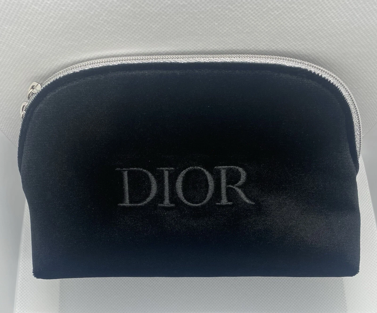 DIOR Beauty Élégante Pochette Velours Noir Sac Cosmétique Pochette Maquillage Neuf dans sa boîte