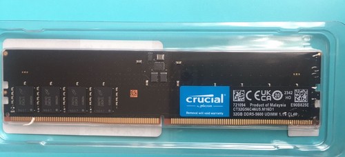 Crucial 32 Gb DDR5 5600 DESKTOP MEMORY MODULE CT32G56C46U5 "SEALED" - Picture 2 of 5
