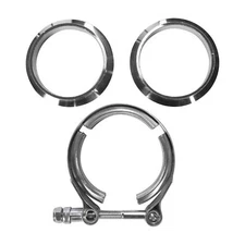 2.5'' Inch V-Band Flange & Clamp Kit for Downpipe Turbo Exhaust Stainless Steel