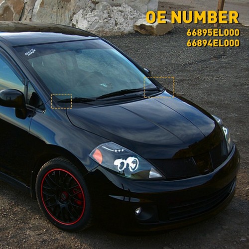 FOR 2007-2011 NISSAN VERSA LEFT + RIGHT COWL OUTER SIDE GRILLE EXTENSION - TRIM - Bild 4 von 17