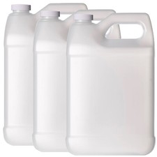 F-Style 38/400 Natural 1 Gallon Bottle HDPE Jug w/ Ribbed Cap 128oz  3 pack 