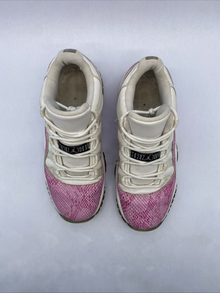 2013 Nike Air Jordan 11 Retro Low Pink Snakeskin White Sz 4Y