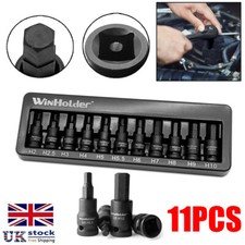 11X HEX BIT Sockets Set 3/8" Drive Impact H2 To H10 Allen Key European with Case