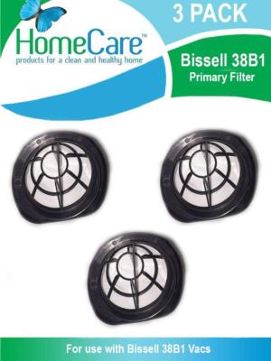 Home Care Bissell 38B1 Primary Filter For Stick Vacuum 3 Pack