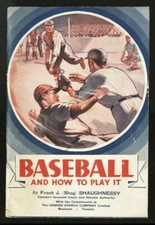 1936 CANADA STARCH HOCKEY PREMIUM SHAG SHAUGHNESSY BASEBALL AND HOW TO PLAY IT 