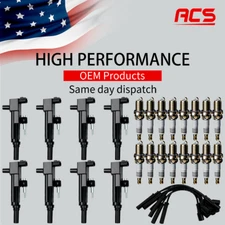 8X OEM Ignition Coils & Iridium Spark Plug & Wires For Dodge Ram Jeep 4.7L UF601