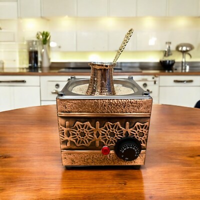 Traditional Copper Turkish Hot Sand Coffee Maker Machine Round 110 - 120 Volts