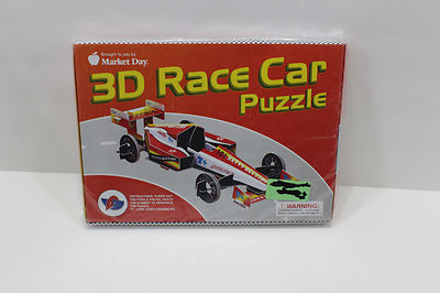 NEW Market Day 3D Race Car Puzzle 15'' Long Punch Out match the numbers 