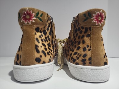 その他 VANILLA GAL LEOPARD ver Johnny Was JUNIA Leopard Floral Hi Top Calf Hair Sneakers