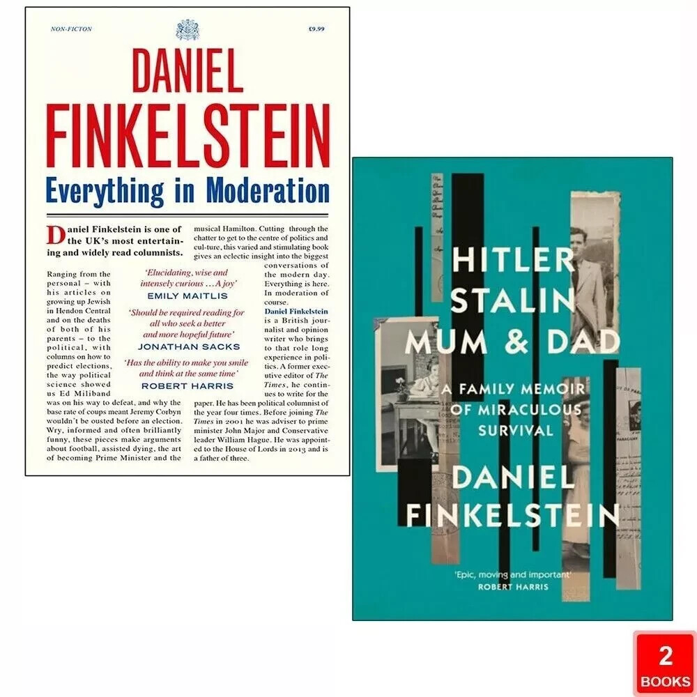Daniel Finkelstein Collection 2 Books Set Everything in Moderation,Hitler Stalin