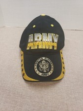 United States Army Vintage Eagle Crest Cap Hat Black Embroidered Logo