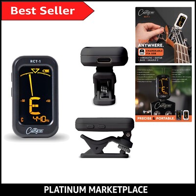 Großes LCD Wiederaufladbares Clip-On Chromatisches Stimmgerät für Gitarren & Streichinstrumente