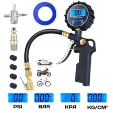 Digital Tire Inflator with Pressure Gauge 250 PSI Air Chuck for Truck/Car/Bike