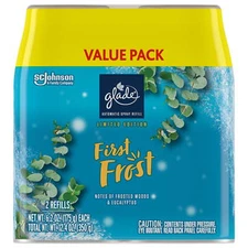 Glade Automatic Spray Refill, Air Freshener, First Frost, 2 Refills, 6.2 oz Each