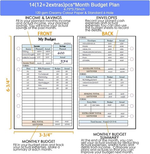 Warm-Colored 14-Month Budget Planner Refill - Efficient Financial Organization - Picture 4 of 7