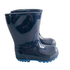 Toddler Kids Rain Boots Unisex Navy Blue Pull On Puddle Jumpers Sz 5/6