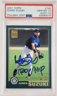 2001 Topps Ichiro Suzuki Rookie Card #726 (PSA/DNA - 10/10) | eBay