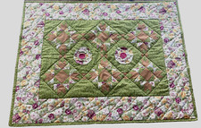 Hand Made Quilted Table Runner Topper Mat Pastels Spring Easter 41" x 31" NEW