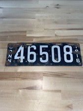 1916 Connecticut License Plate Black Colored Porcelain Material