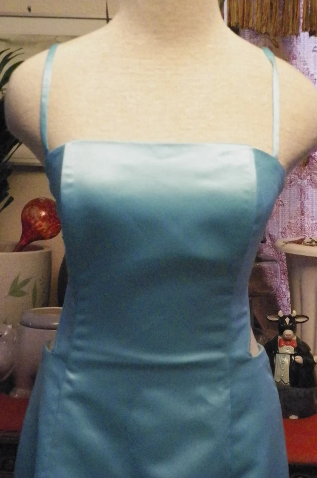 Jessica McClintock Gunne Sax blue satin formal evening long dress 7 - Image 2 of 4