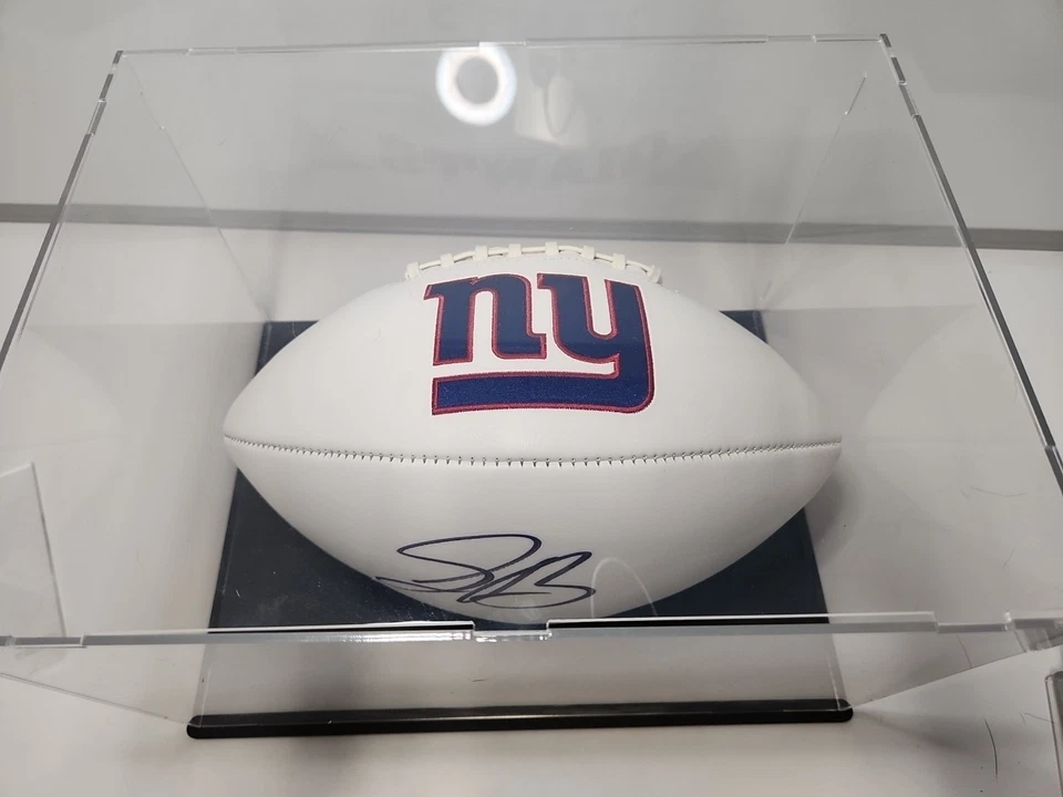 Saquon Barkley 签名全尺寸 NFL 足球纽约巨人队 带狂热分子 正品证书 — 第 3/4 张图片