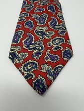 Vintage Brooks Brothers Silk Tie Red Paisley Handmade Necktie 57