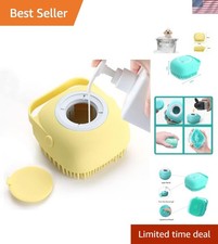 Pet Grooming Bath Massage Brush with Soap and Shampoo Dispenser Soft Silicone...